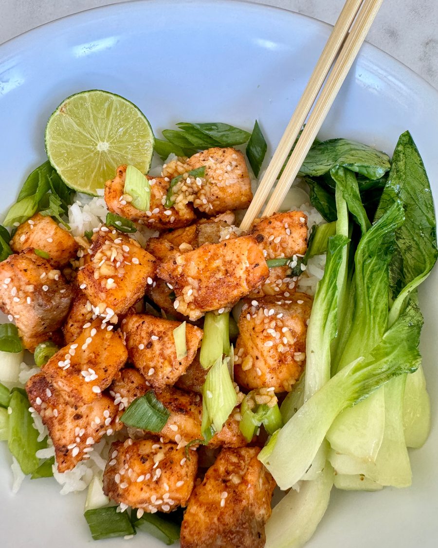 Honey Sriracha Salmon Bites
