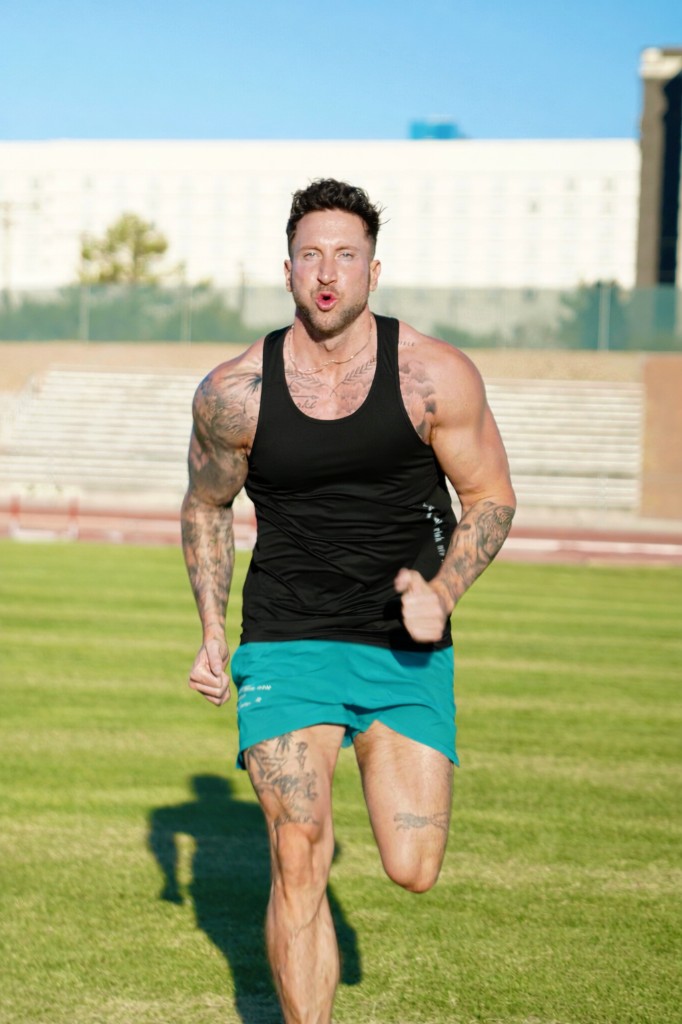 Troy Adashun training on the field